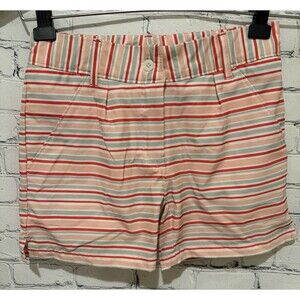 Turtles & Tees Girls Striped Golf Adjustable Waist Shorts Size Large 10-12
